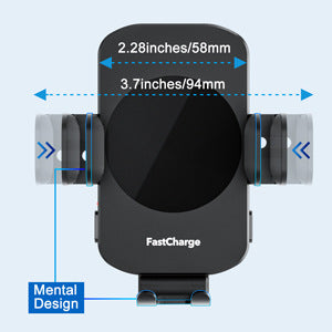 New Car Phone Holder With Air Outlet Suction Disc Dual Bracket 15W Fast Wireless Charger Intelligent Induction