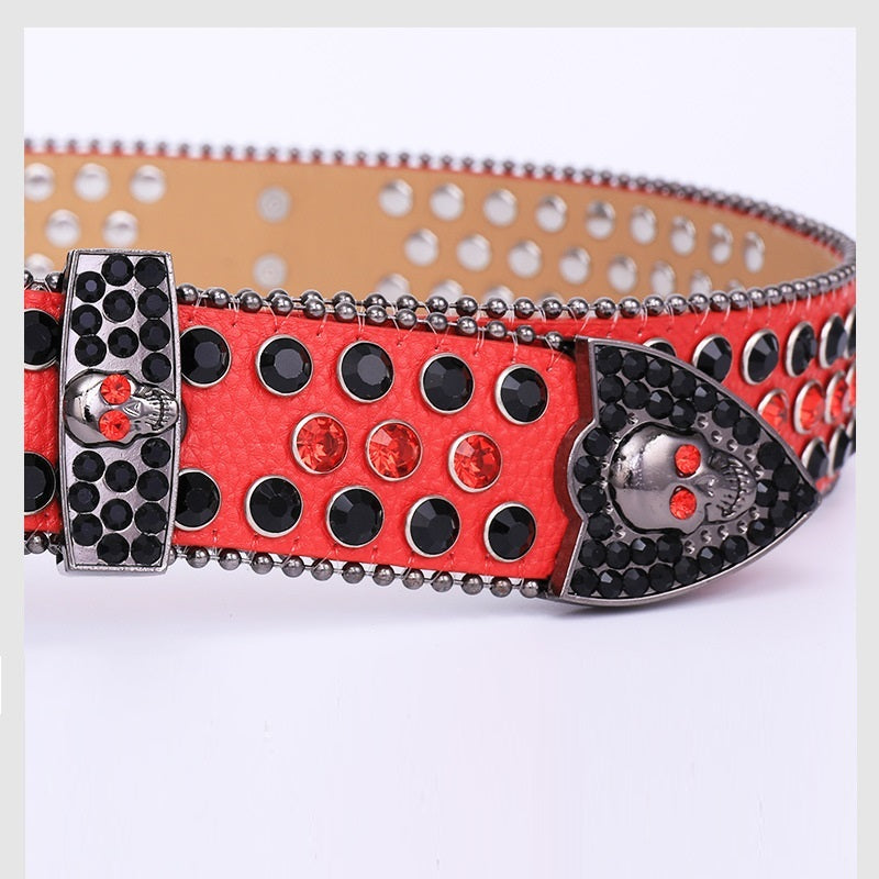 Ceinture strass crâne à la mode et populaire