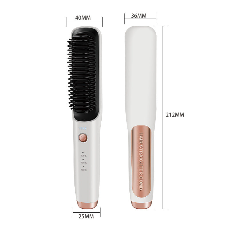 Peigne lisseur sans fil fer à friser et lisseur double usage