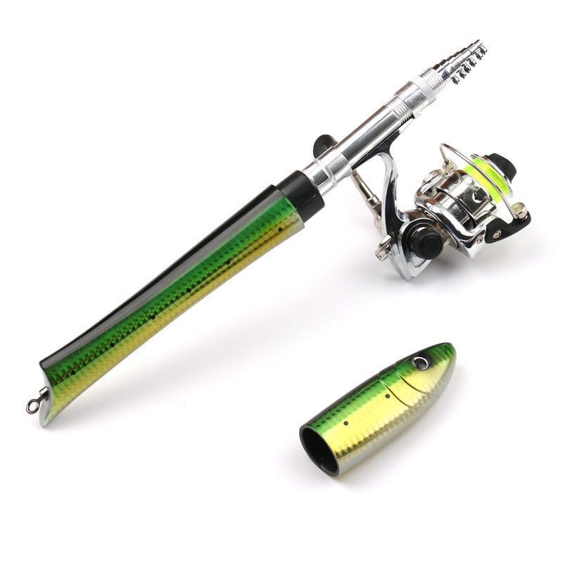 Mini canne à pêche portable avec moulinet