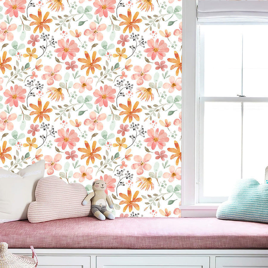 Plant Flower Decorative Wallpaper Pvc Self-adhesive Wallpaper