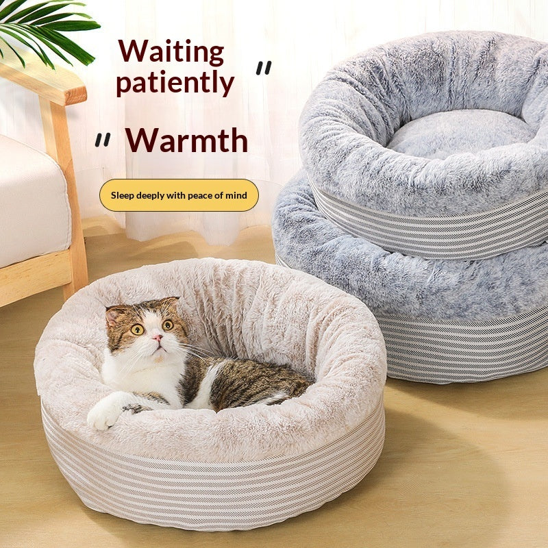 Winter Warm Semi-Enclosed Cat House Cat Mat Deep-Sleep Dog Bed Universal For All Seasons Pet Use