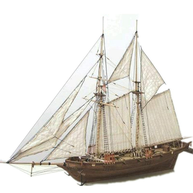 Modèle de Voilier en Bois à Assembler, Bateau à Voiles Classique Occidental DIY