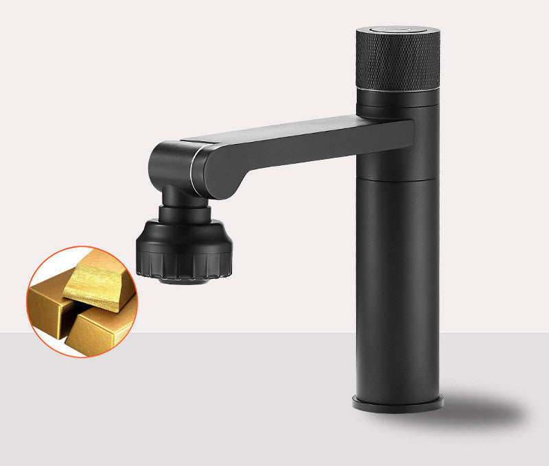 Robinet de lavabo tout cuivre, robinet chaud et froid, lavabo de salle de bain, buse de douche rotative multifonction.