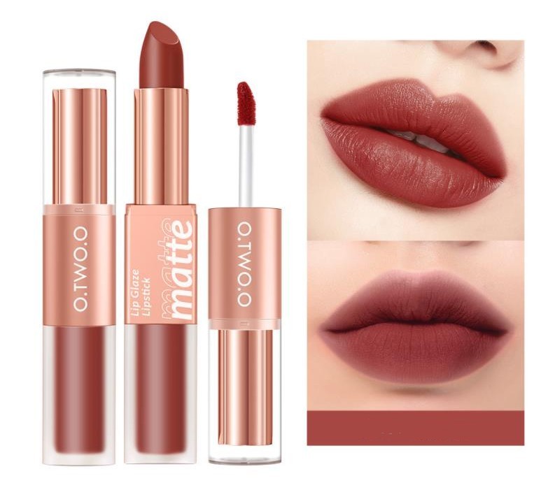 Lip Gloss Nude Café Lacté Ambré Citrouille Cannelle Thé au Lait Rouge à Lèvres Double Tête