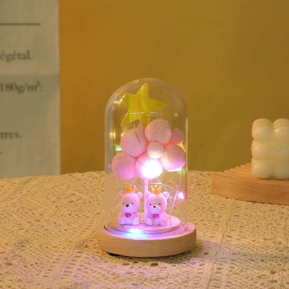 Saint-Valentin Cadeau Couvercle en Verre Artisanat Lumières LED