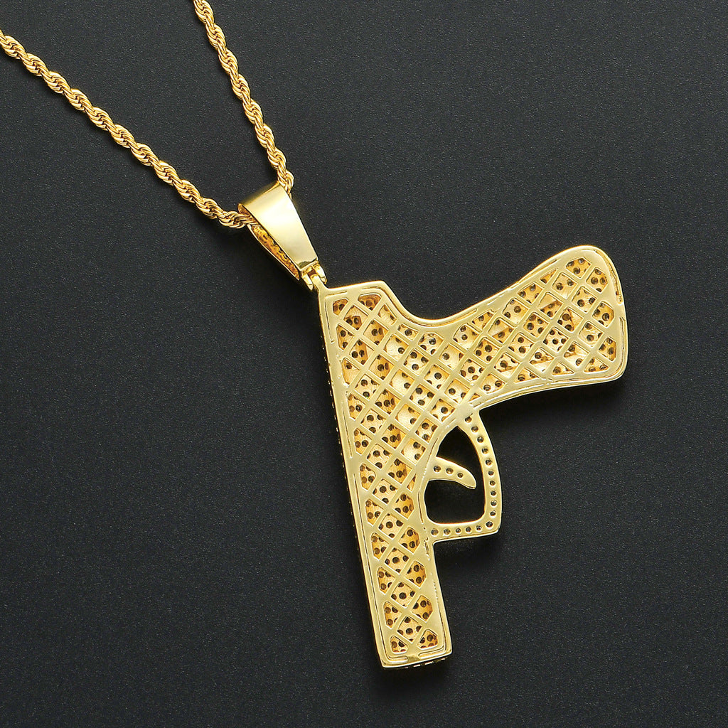 Hip Hop Hipster Full Zircon Three-dimensional Necklace