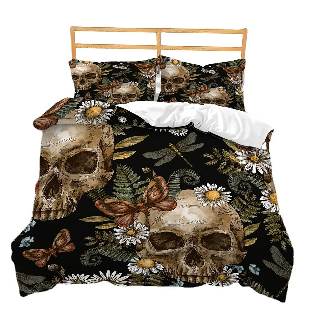 Three-piece Skull Digital Printing Bedding