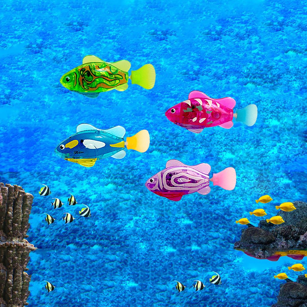Pet Fish Electronic Cat Toys With Grass LED Light Toys