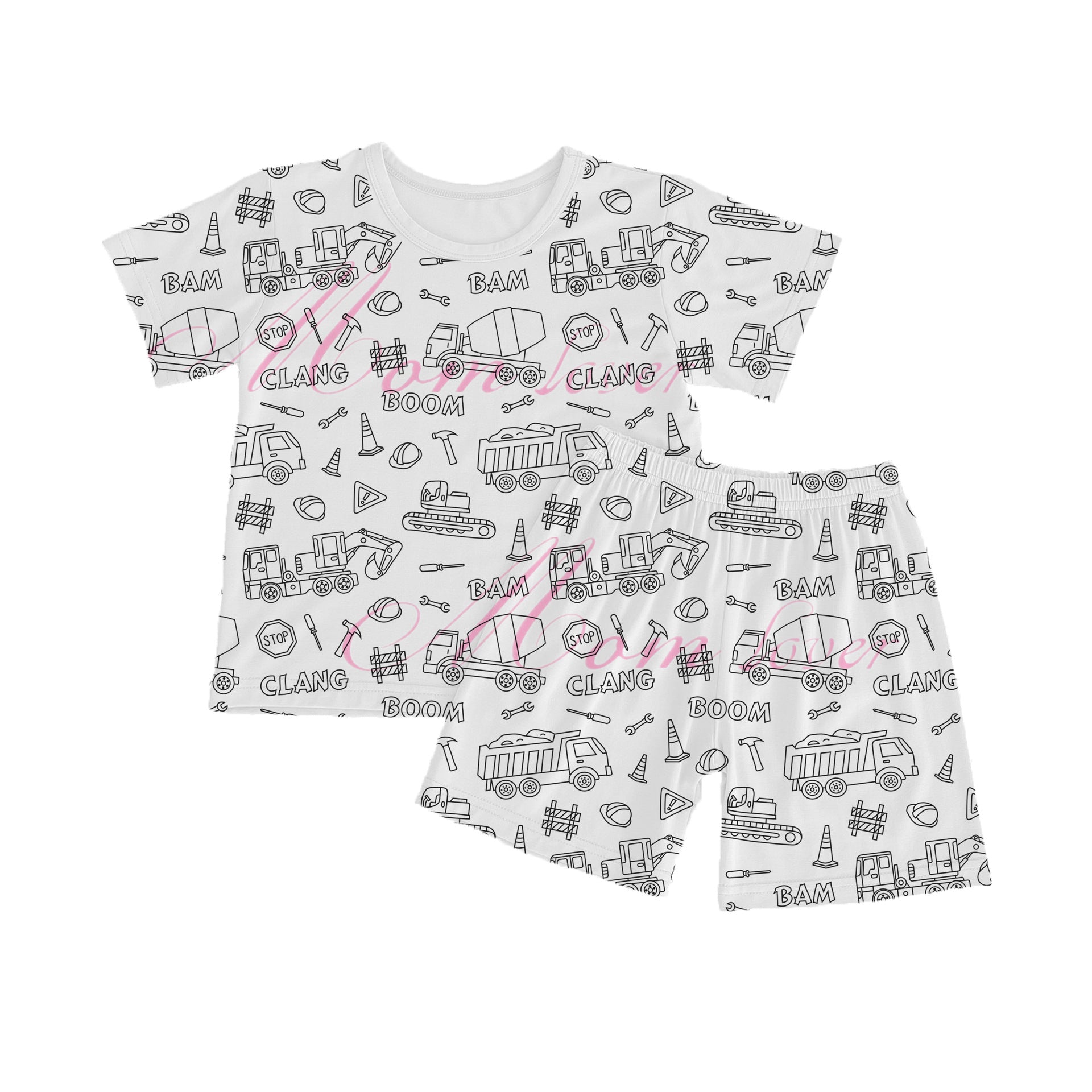 Cotton Ammonia Children Sketch Coloring Comfortable DIY Graffiti Pajamas