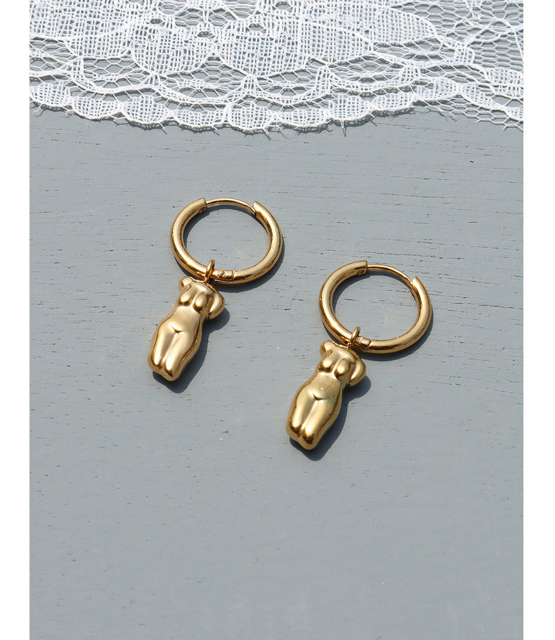 Body Art Side Face Heavy Circle Earrings
