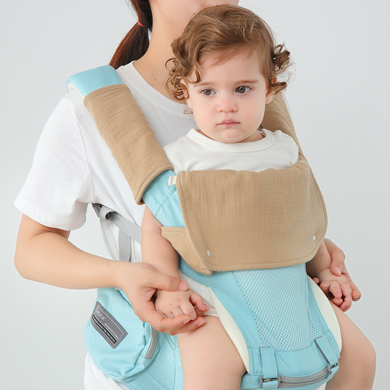 Double-shoulder Baby Waist Stool Drool Bib