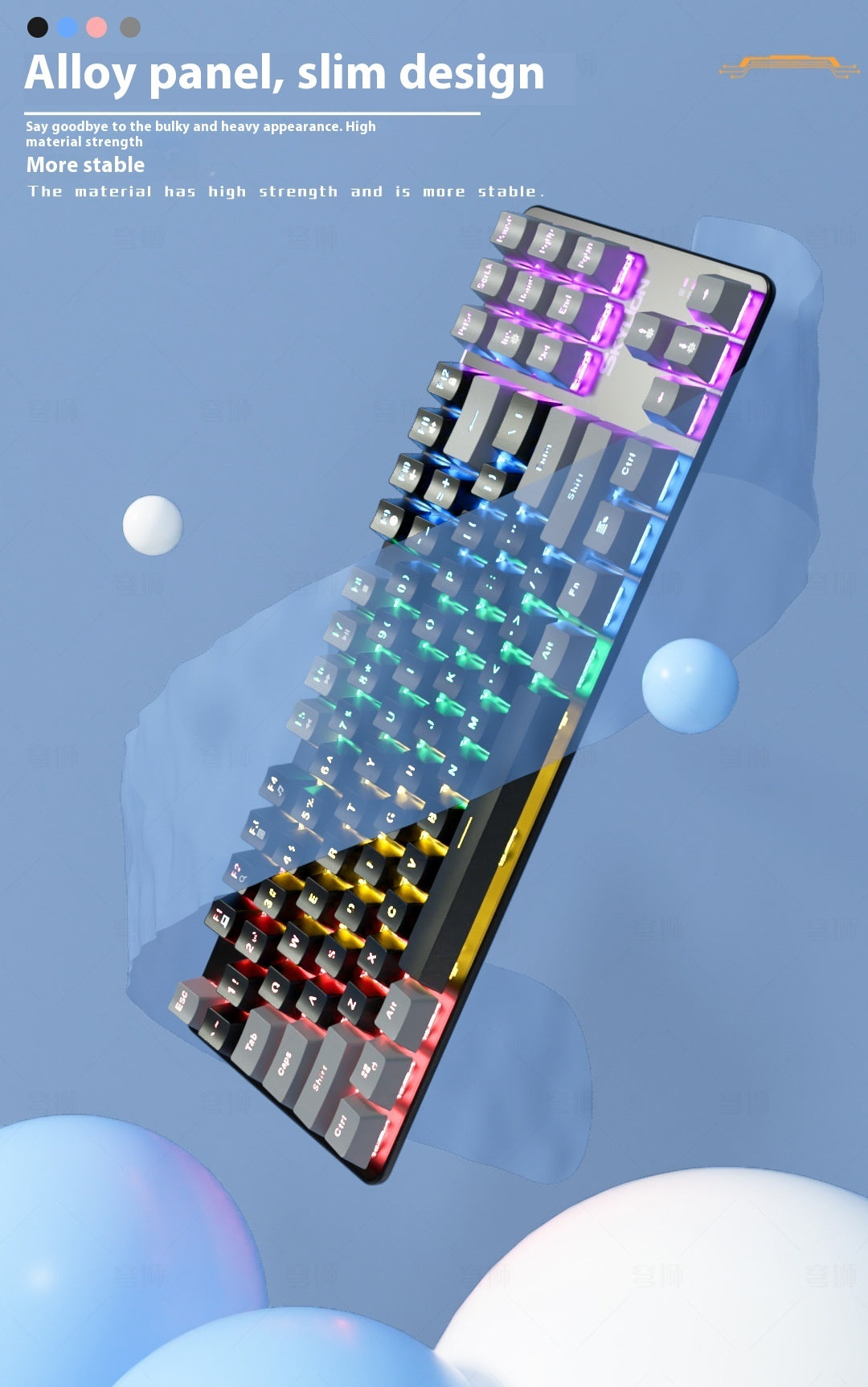 H87 Mechanical Green Axis Wired Two Colors Keyboard