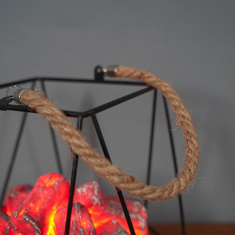 Lampe de Cheminée LED Effet Flamme pour Noël Halloween Foyer Charbon Simulé