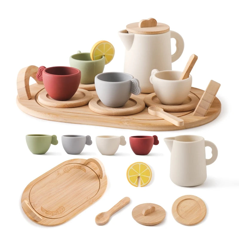 Jouet Maison de Thé en Bois pour Jeu d'Imitation