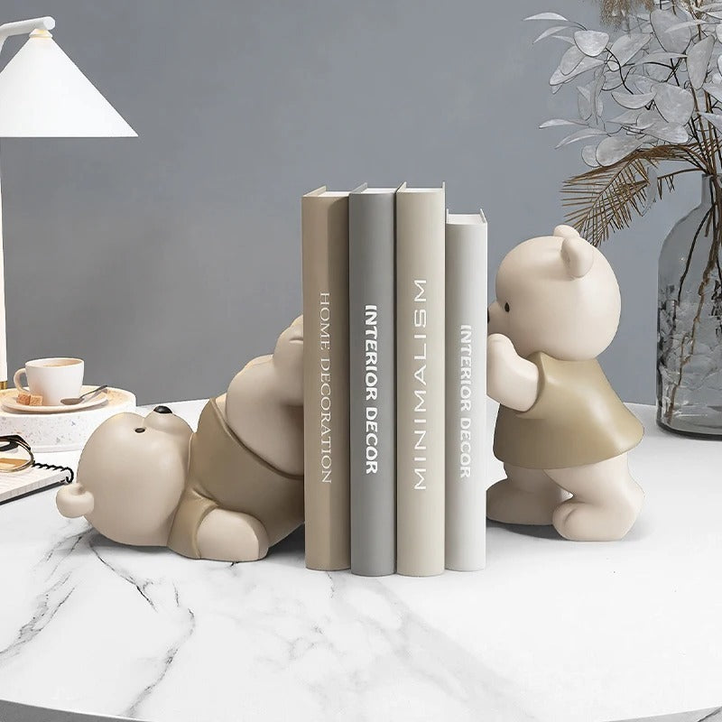 Healing Bear Bookend Ornaments Office Desk Surface Panel Decorations
