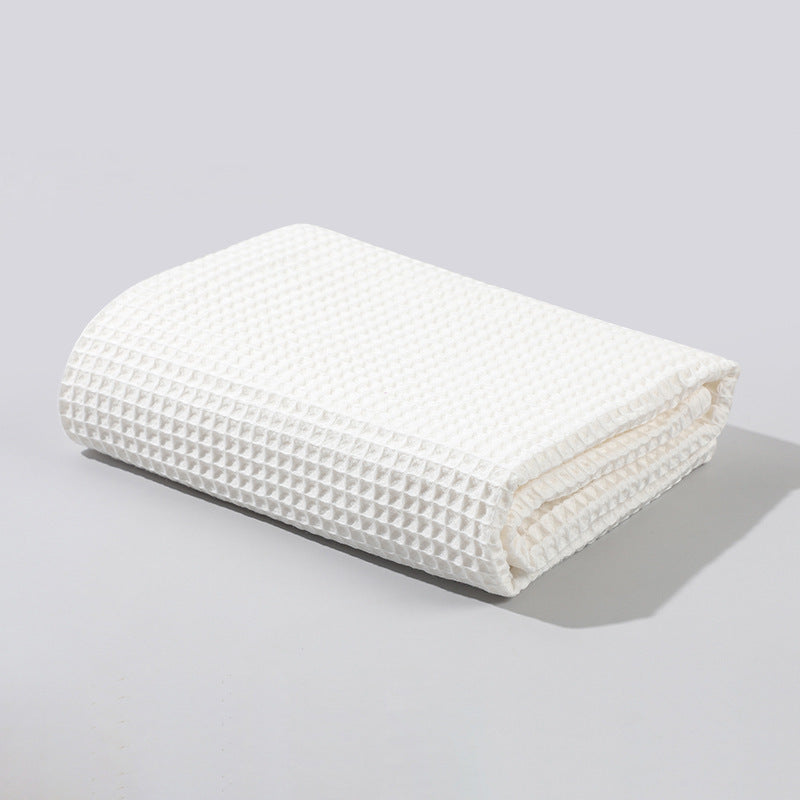 Waffle Baby Blanket Pure Cotton Solid Color Bath Towel