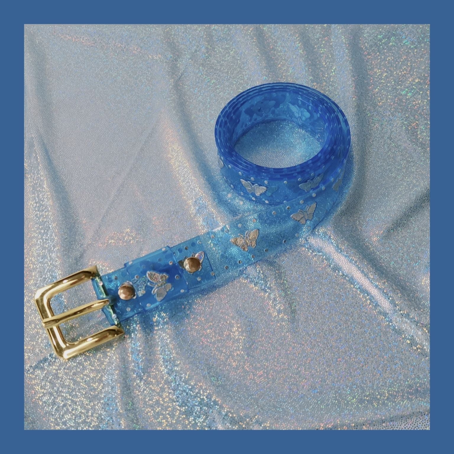 Ceinture décorative papillon fluorescente transparente rétro facile à assortir