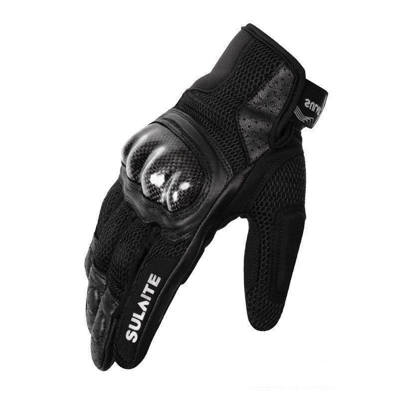 Gants de moto respirants anti-chute en fibre de carbone