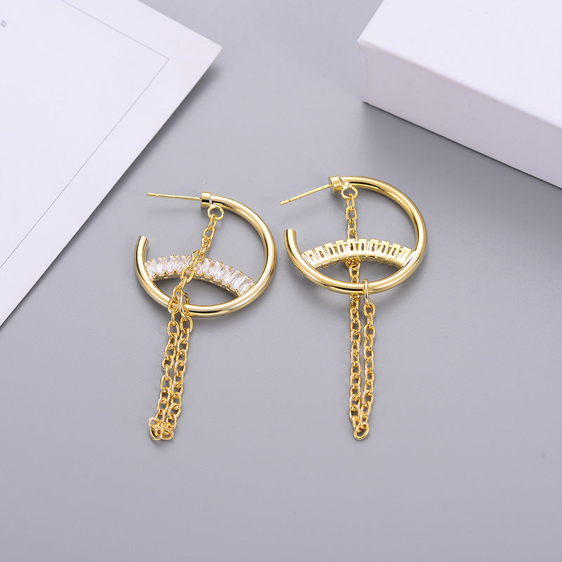 Boucles d'oreilles tendance, simples et texturées en métal