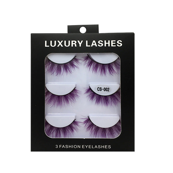 Faux cils de couleur de haute qualité, épais, tridimensionnels, naturels