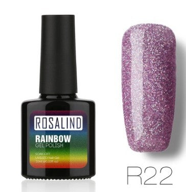 Sans clous, longue tenue, non toxique, vernis à ongles, colle de photothérapie ROSALIND, système arc-en-ciel étoilé.