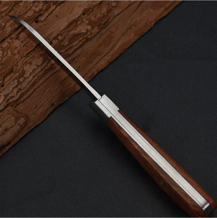 Couteau à Champignons Facile à Transporter Manche en Bois Pliant Petite Machette Multifonctionnelle