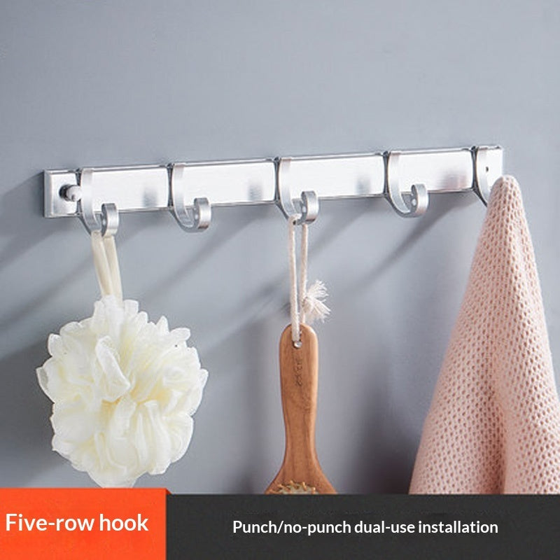 Porte-serviettes de bain en aluminium spatial, étagère de rangement de salle de bain, ensemble de 6 pièces