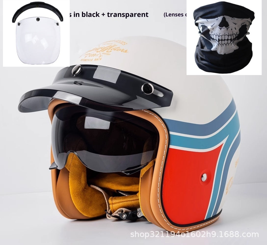 Motorcycle Helmet Motorcycle Helmet Men's And Women's Electric Car Built-in Goggles