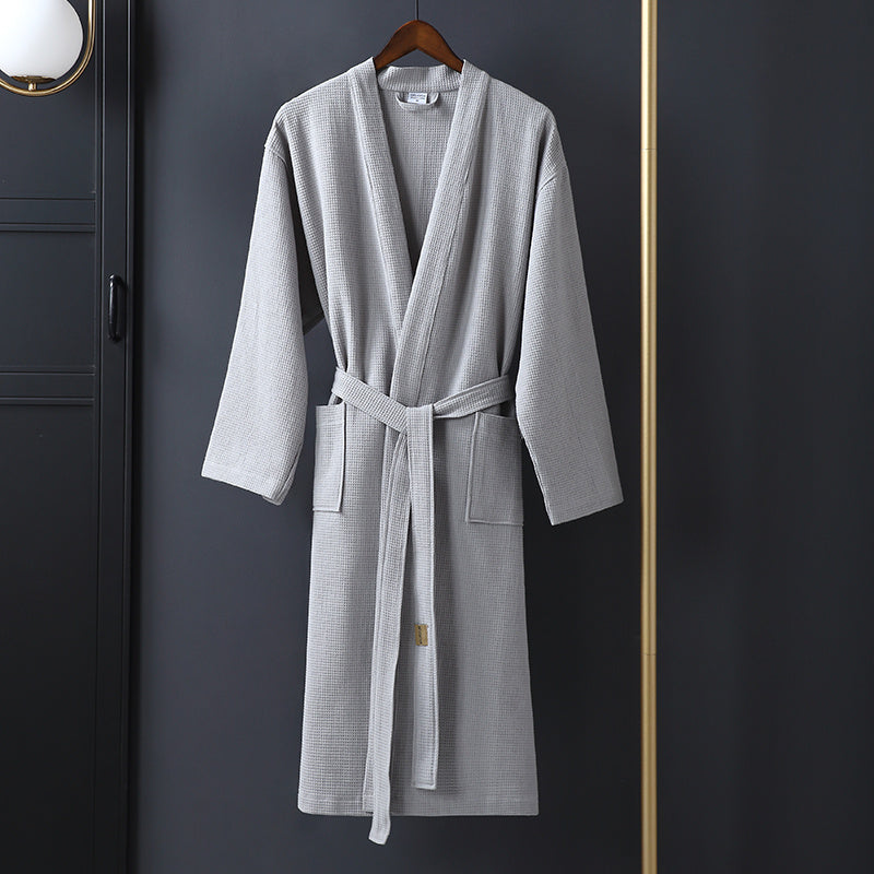 Bathrobe Absorbent And Quick-drying Men's Women's Long Couples Thin Robe