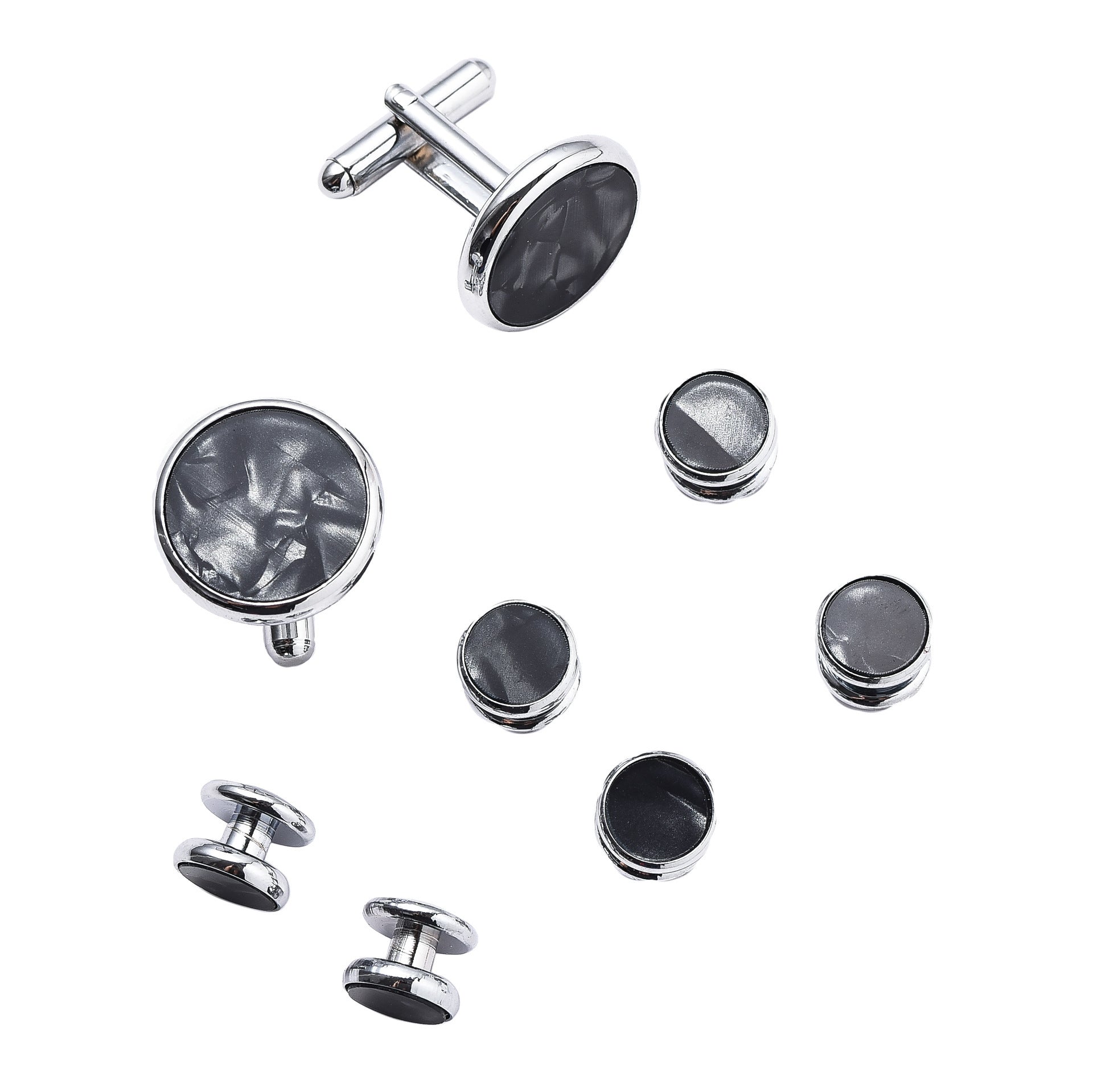 Boutons de manchette homme chemise française ronde goutte coque boutons de manchette combo 8 pièces