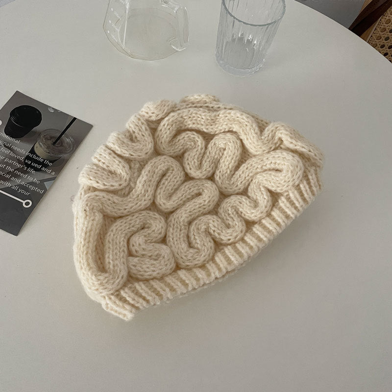 Men's And Women's Same Brain Flower Knitted Hat