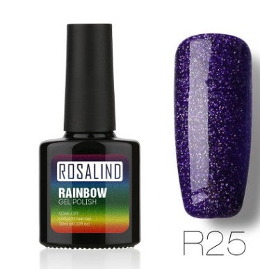 Sans clous, longue tenue, non toxique, vernis à ongles, colle de photothérapie ROSALIND, système arc-en-ciel étoilé.