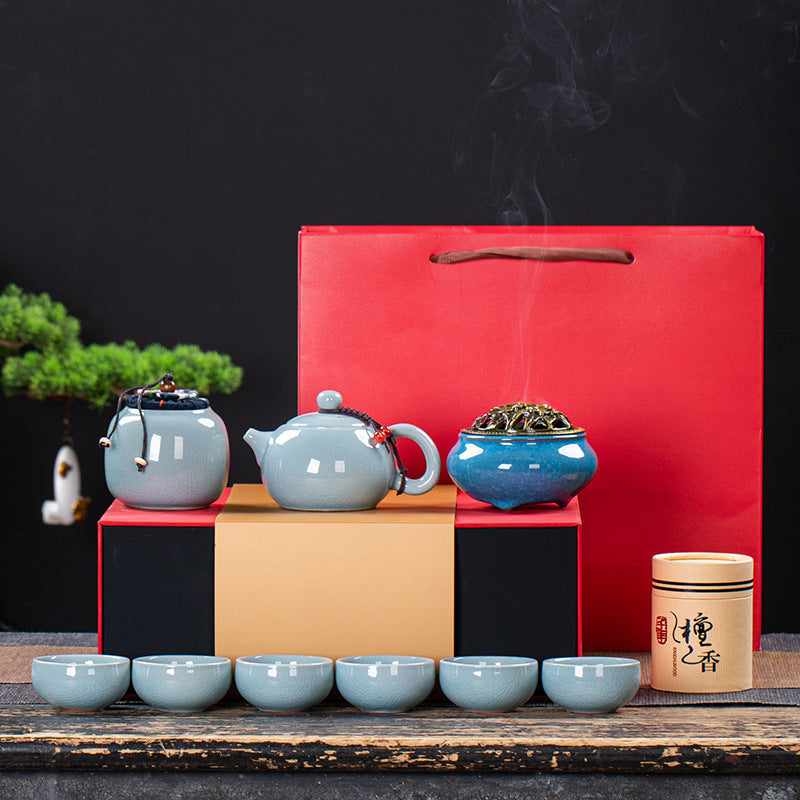 Coffret cadeau de service à thé en céramique, élégant et simple, pour la maison