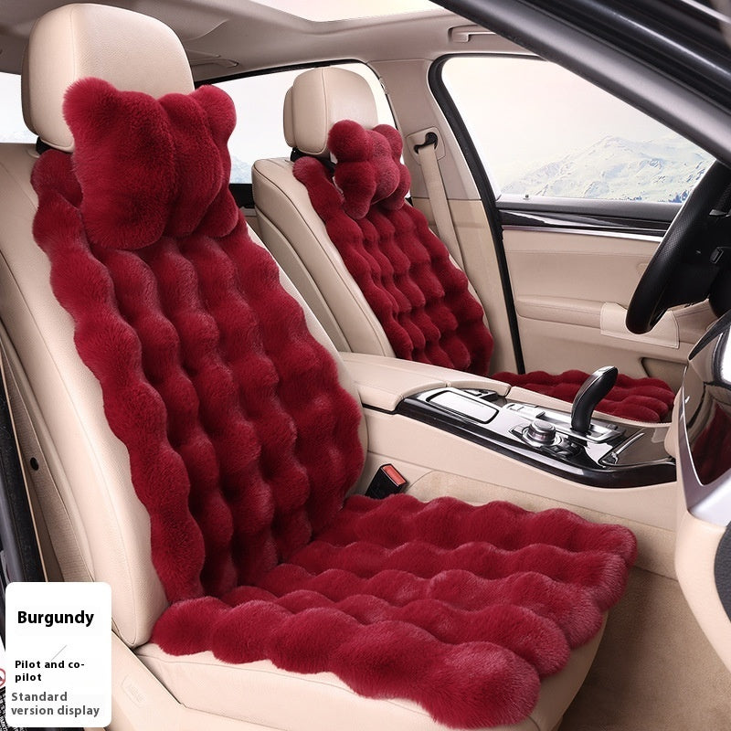 Coussin de voiture Bubble Velvet pour l'hiver, épaissi, chaud, en peluche, coussin de siège universel, housse de siège
