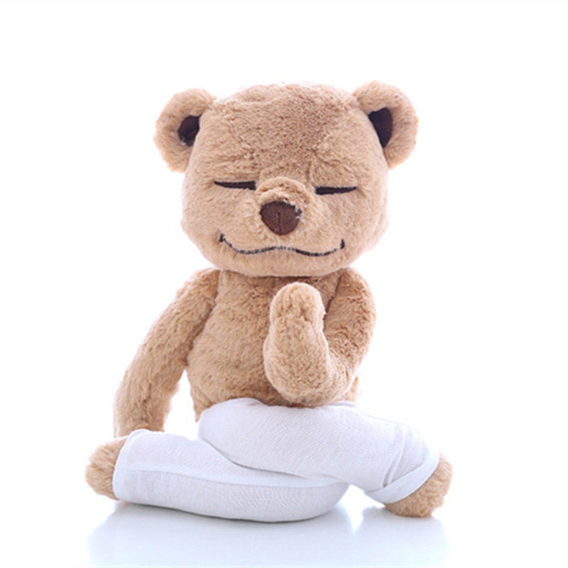 40cm Ours de Yoga Créatif Peluche Jouet en Peluche Mignon Ours de Yoga Poupée Douce Confort Bébé Jouets Cadeau de Noël pour Enfants Fille Amie