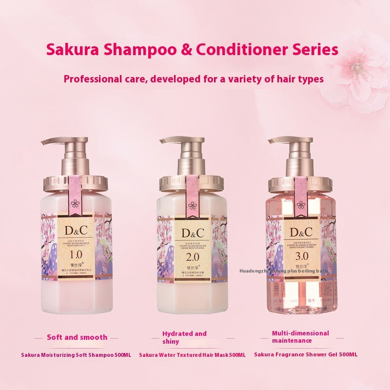 Suite de Soin Lavant Cheveux et Corps Sakura (Shampooing, Après-Shampooing, Gel Douche)