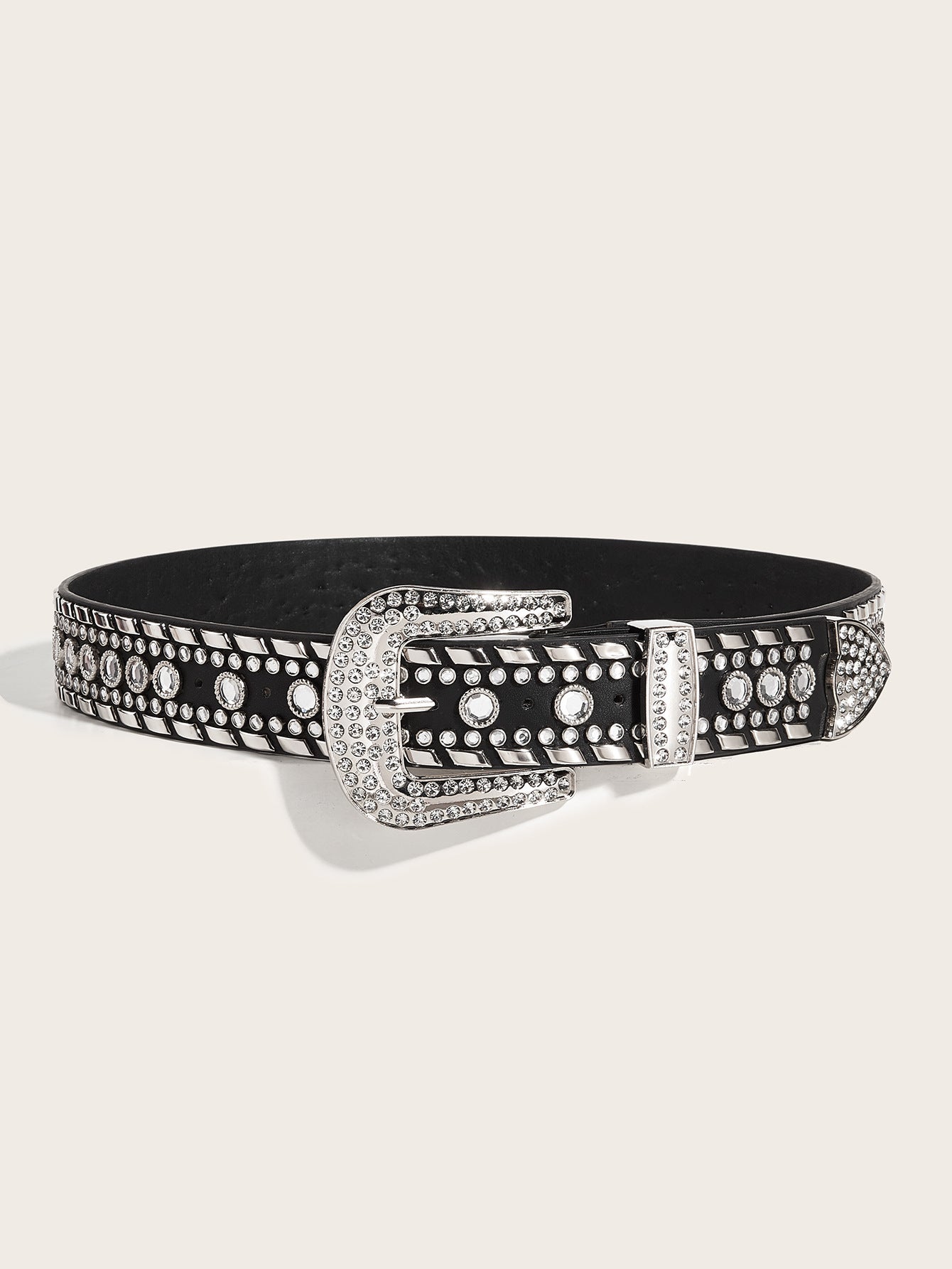 Ceinture de mode Punk cloutée en strass Y2g