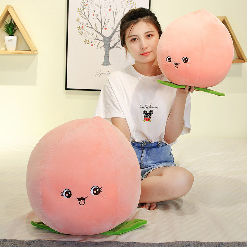 Joli Oreiller en Peluche Fruits Pêche