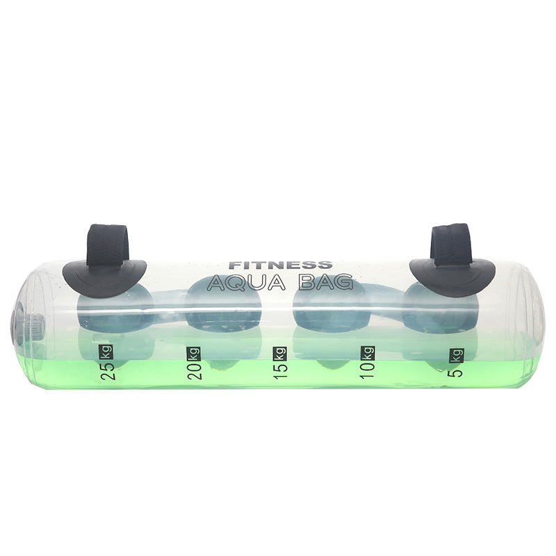 Haltère d'eau de fitness cylindrique transparent porteur - Équipement d'entraînement de fitness et d'haltérophilie