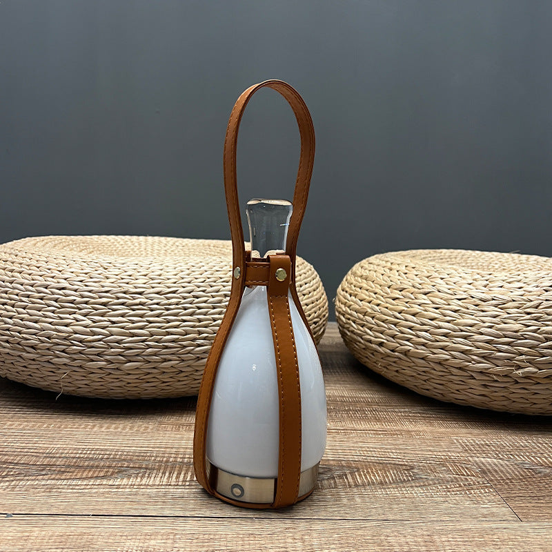 Simple Charging Lamp Leather Bedside Dimming Night Light