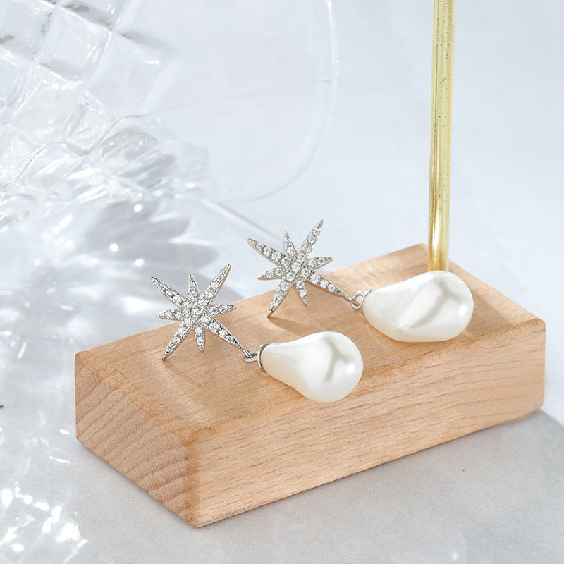 Boucles d'oreilles en argent sterling avec perles baroques pour femmes