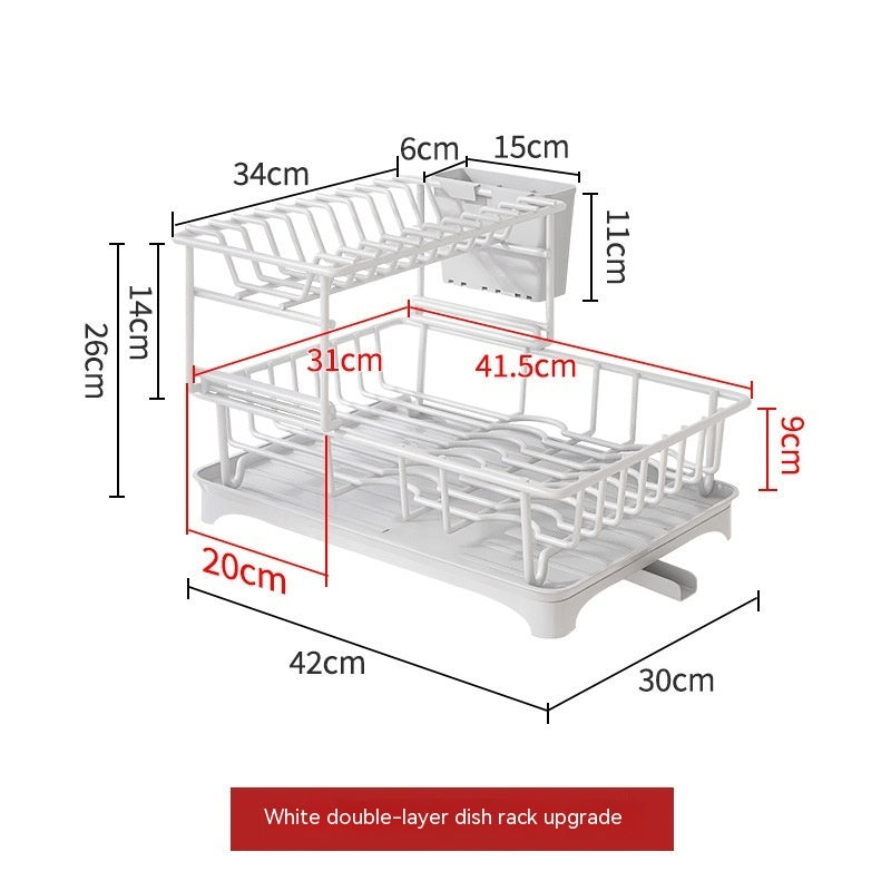 Égouttoir à vaisselle et support de rangement pour évier de cuisine