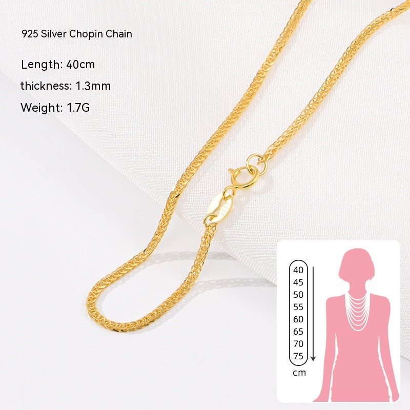 925 Sterling Silver Necklace For Women 18K Gold