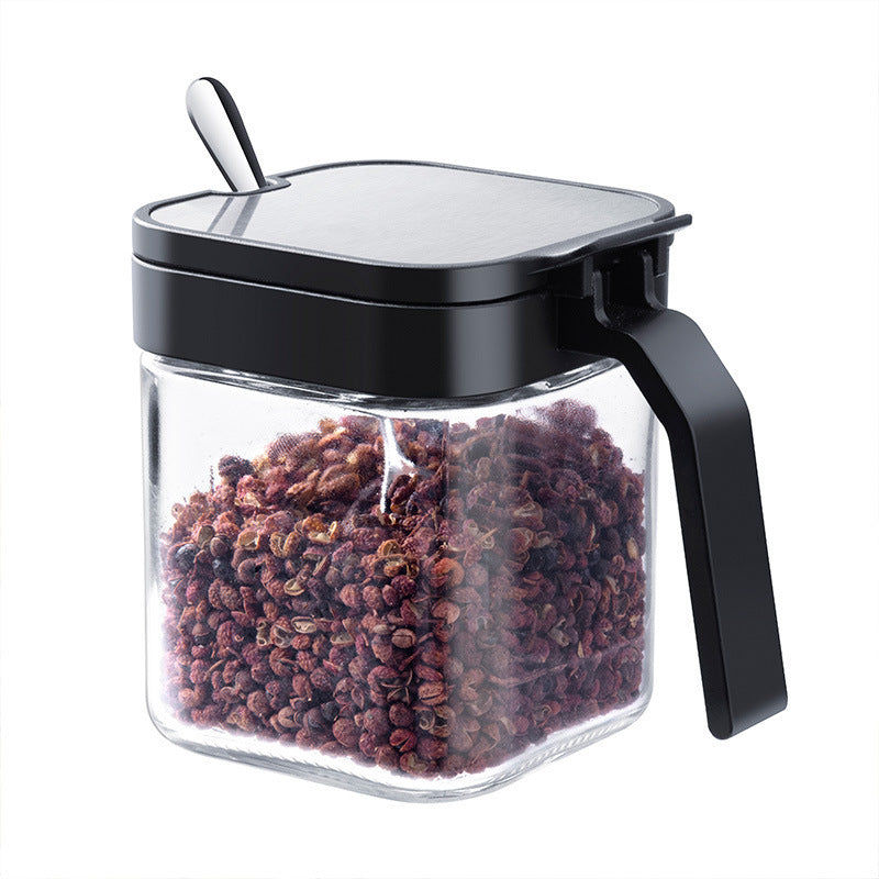 Heat-resistant Glass Salt Shaker Bottle With Handle Seasoning Jar
