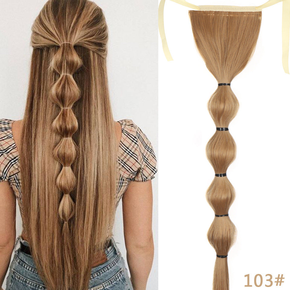 Women's Lace-up Lantern Bubble Braid Wig