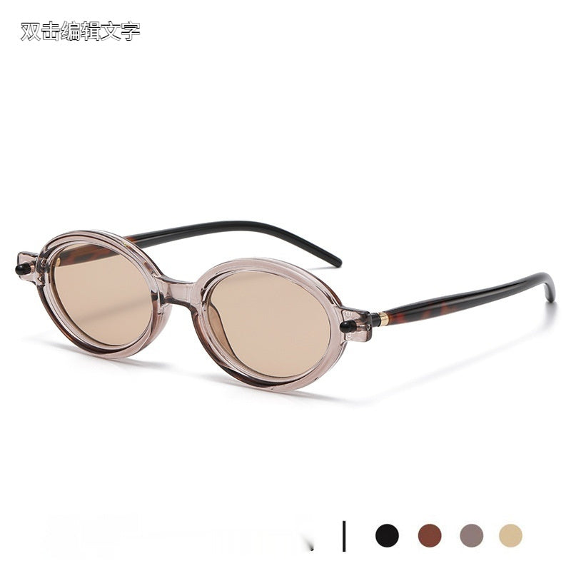 Lunettes de soleil ovales rétro artistiques charmantes modernes anti-lumière bleue
