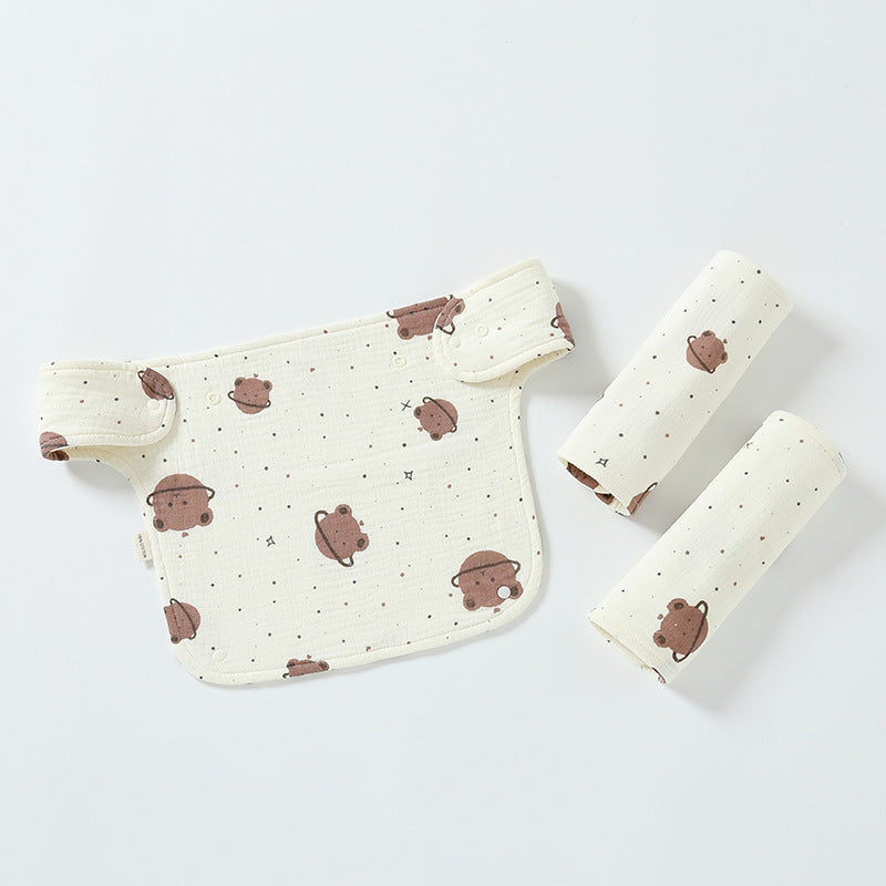 Double-shoulder Baby Waist Stool Drool Bib