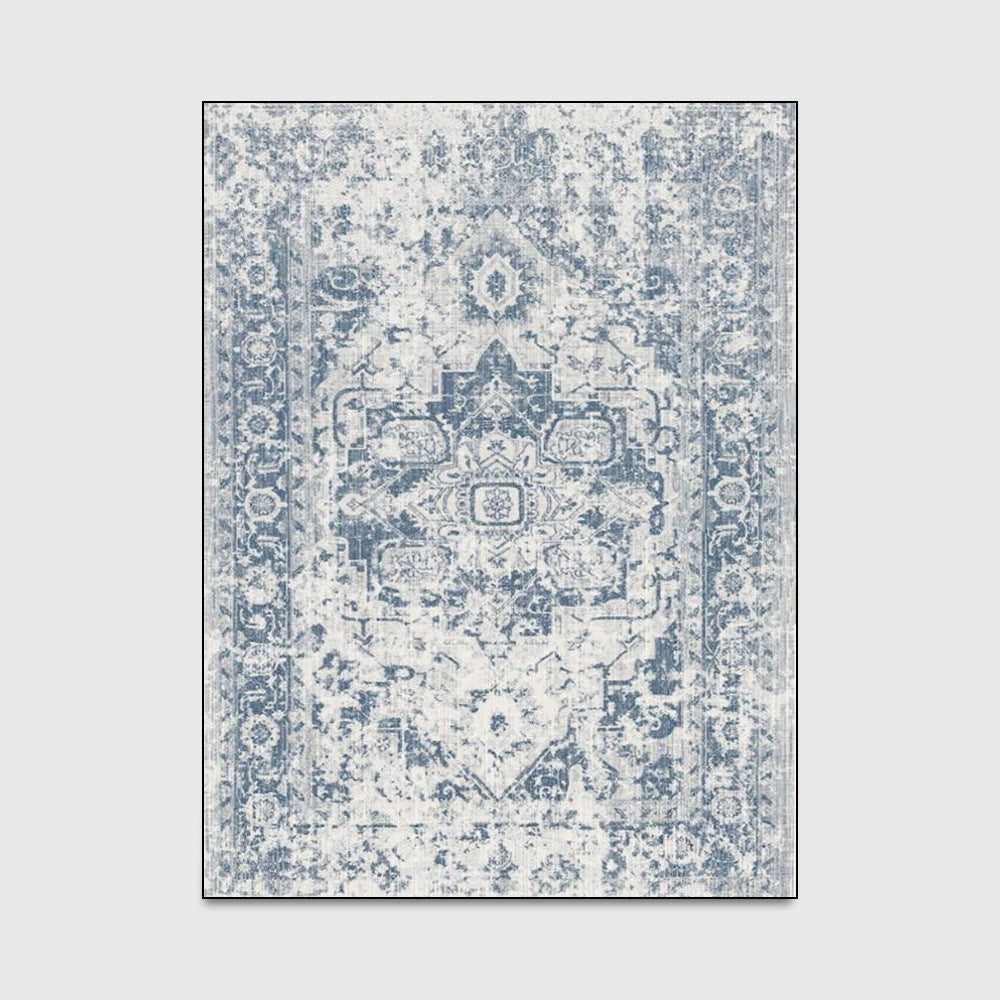 American Country European New Classical Retro Distressed Blue Living Room Bedroom Kitchen Bedside Carpet Floor Mat