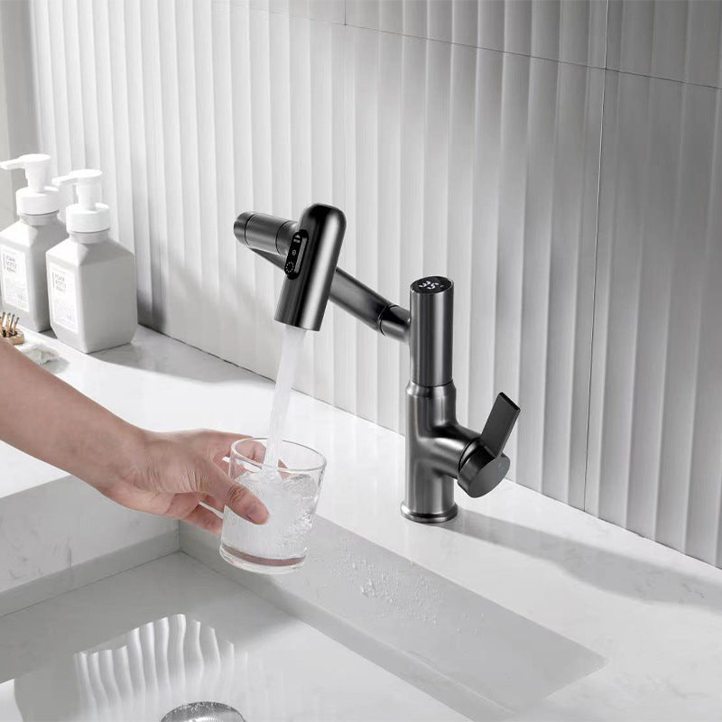 Copper Digital Display Basin Faucet Hot And Cold Bathroom